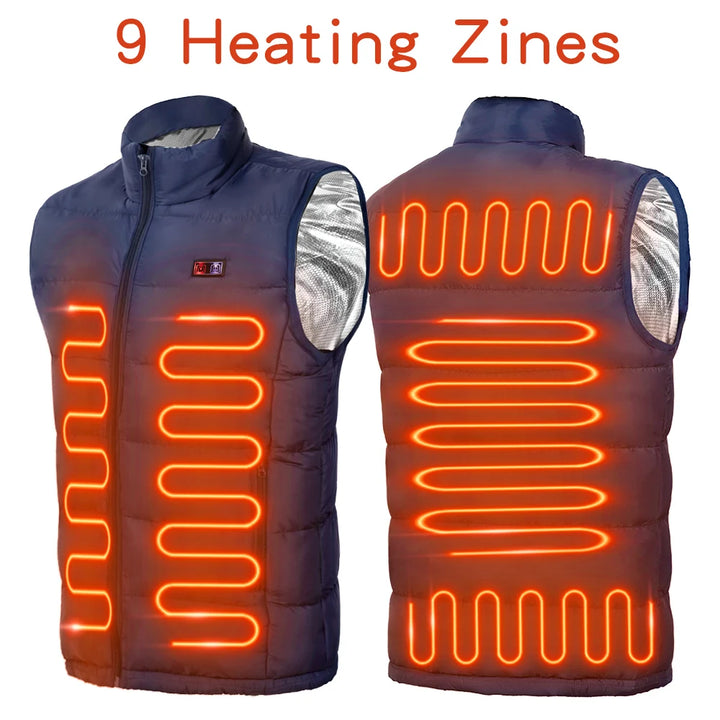 9 Heated Vest Zones Electric Heated Jackets Men Women