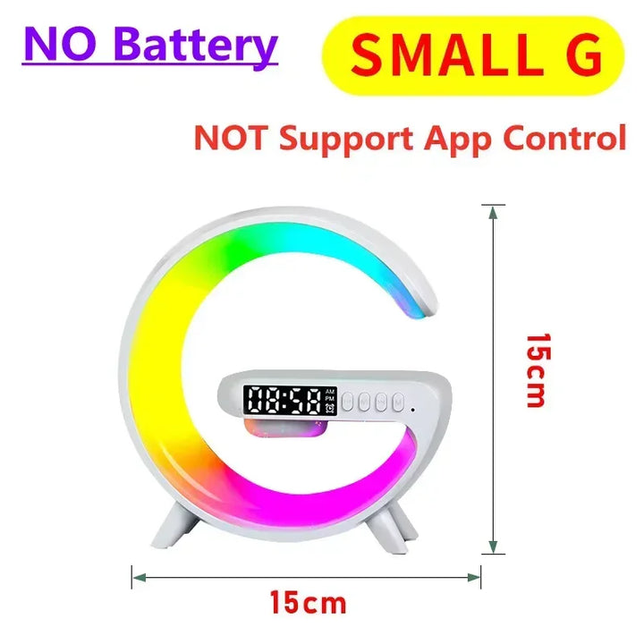 Wireless Charger Stand Pad RGB Night Light Alarm Clock